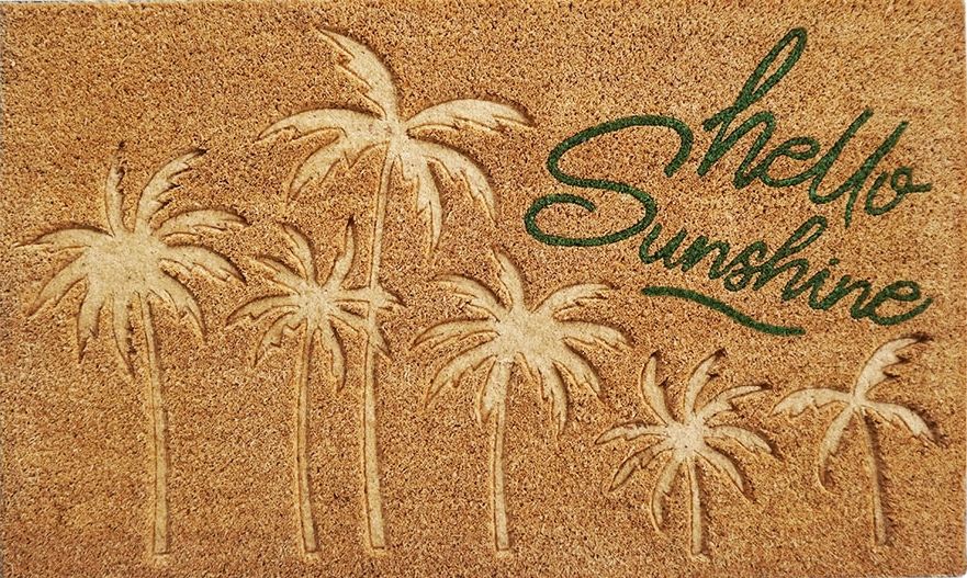 Hello Sunshine Doormat Green 45x75cm H1.5x45x75cm Sydney's Plant Market
