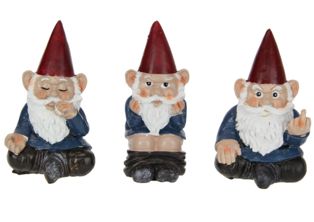10CM SITTING NAUGHTY GNOME Assorted