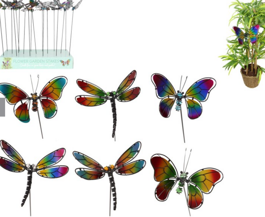 60CM BUTTERFLY/DRAGONFLY METAL GARDEN STAKE