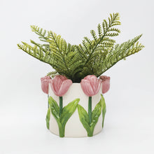 Load image into Gallery viewer, TULIP PLANTER PINK & WHITE 13CM
