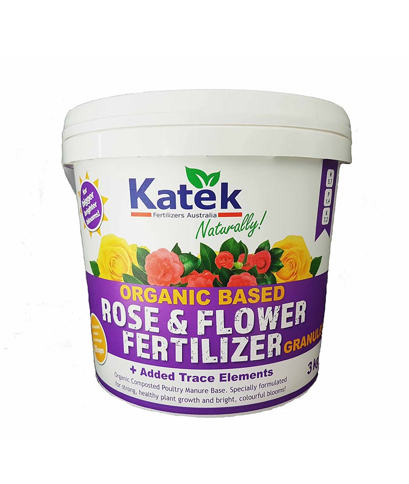 Katek 3kg Organic Based Rose & Flower Fertilizer Granules