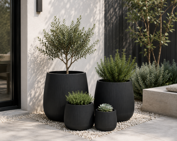 BRIAR TUB BLACK POT PLANTER