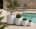 STELLA WHITE CYLINDER PLANTER
