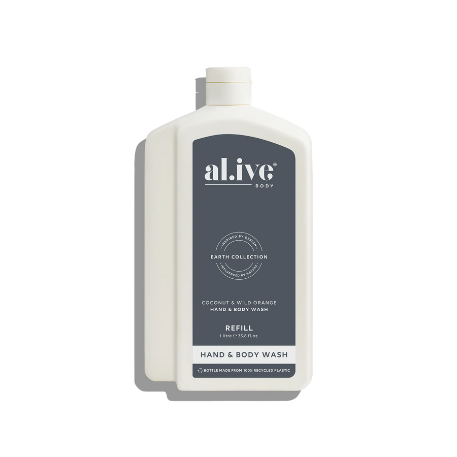 AL.IVE BODY 1L WASH REFILL - COCONUT & WILD ORANGE