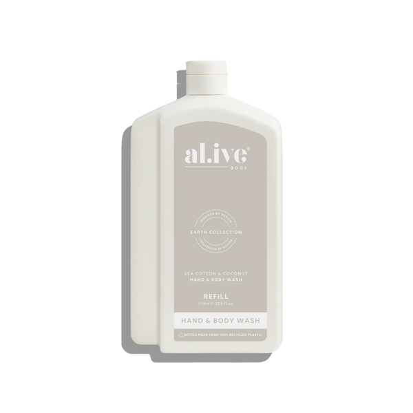 AL.IVE BODY 1L WASH REFILL - SEA COTTON & COCONUT