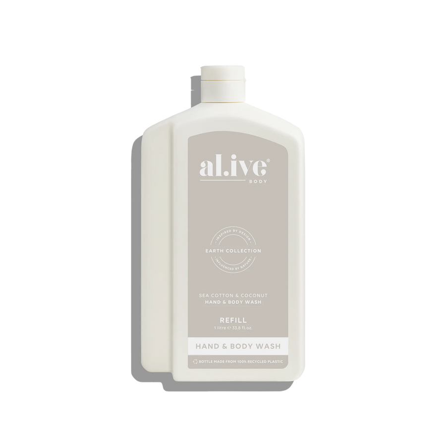 AL.IVE BODY 1L WASH REFILL - SEA COTTON & COCONUT