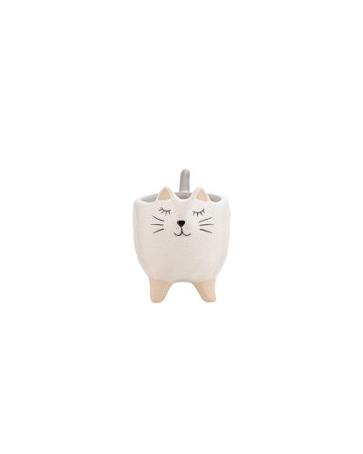 WHITE CAT POT