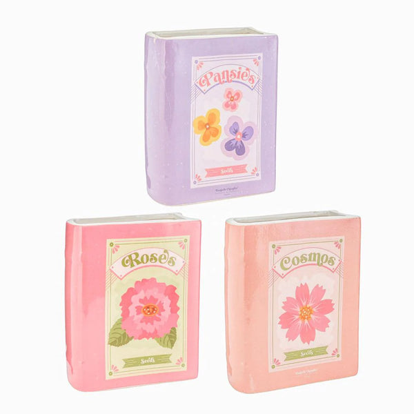 FLORAL BOOK PLANTER POT