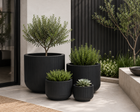 BOWEN BLACK PLANTER POT