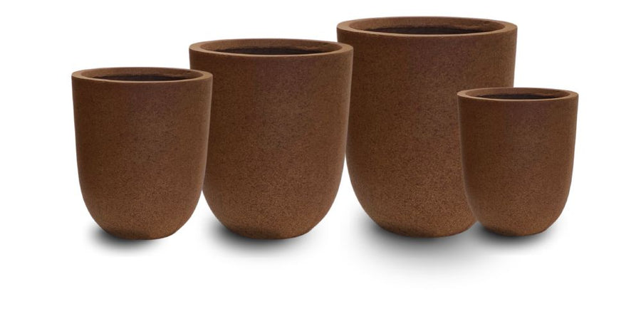 BALI ROUND FIBRECLAY RUST POT