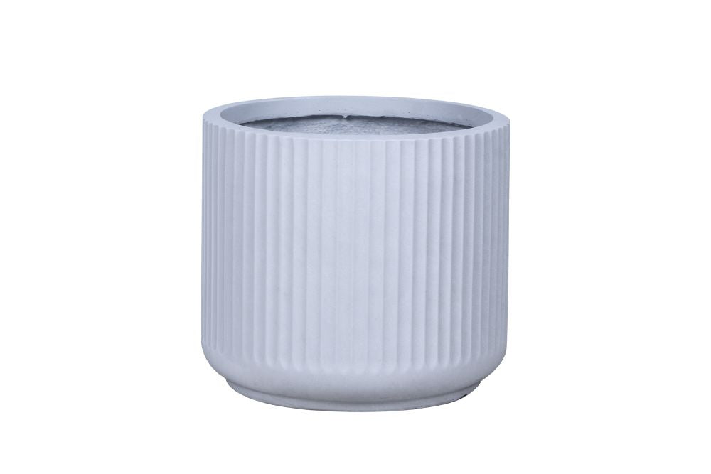 SNOW FLUTED FIBRECLAY PLANTERS