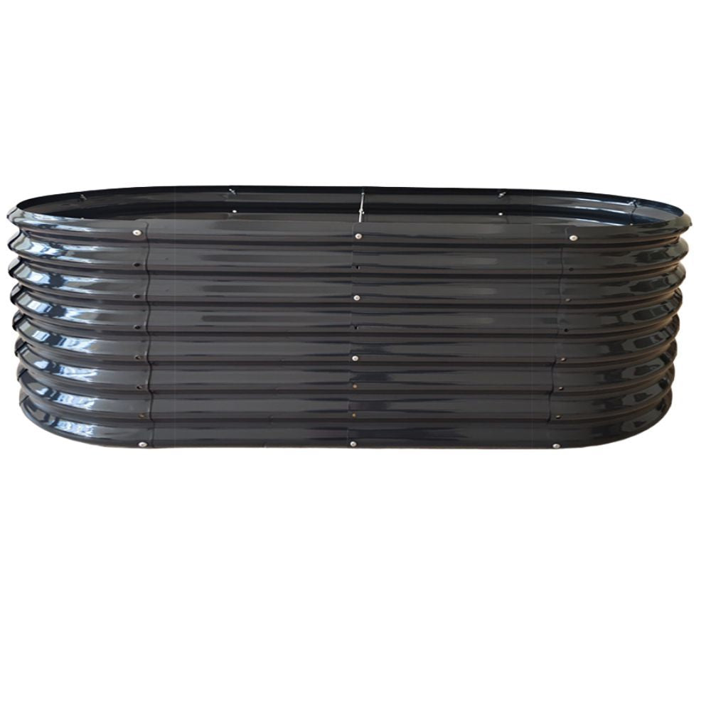 OVAL CHARCOAL RAISED GARDEN BED - LARGE