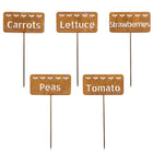 SET OF 5 VEGETABLE METAL RUST STAKES