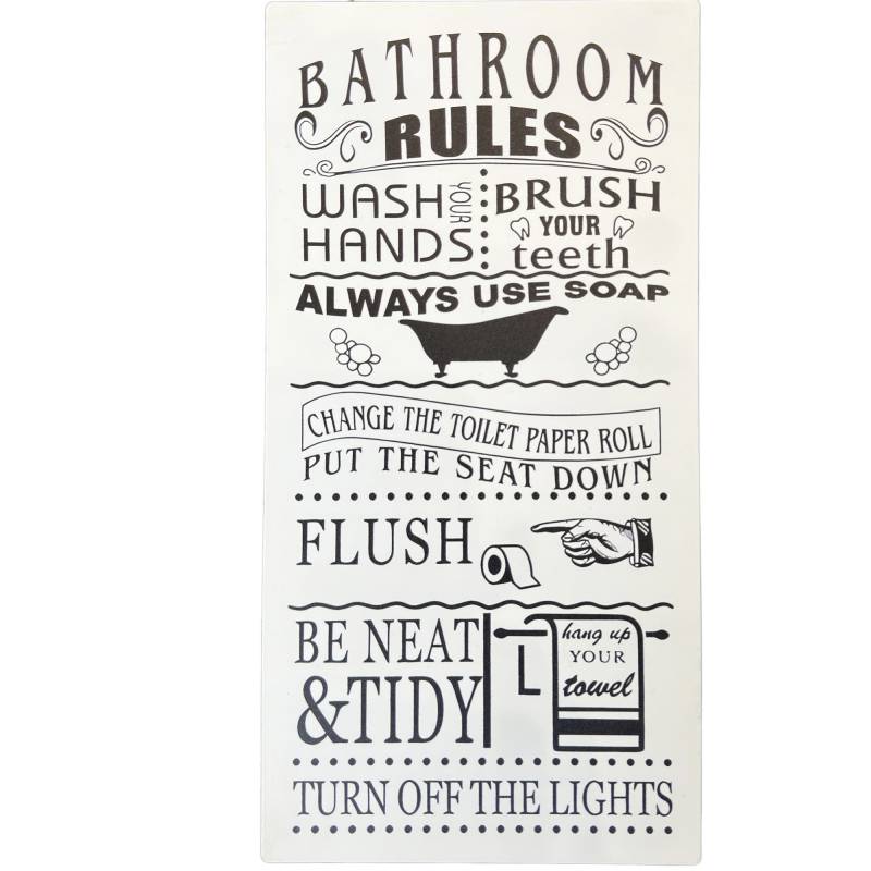 BATHROOM RULES SIGN