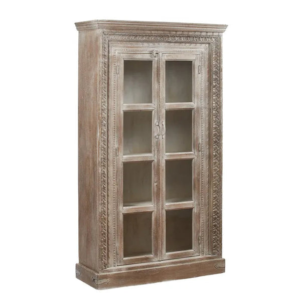 Isha Wood Bookcase 113x42x196cm Wht Wash Sydney's Plant Market