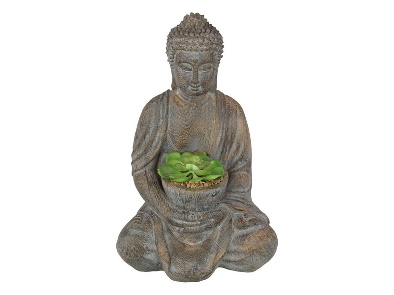 Decor Buddha Holding Succulent