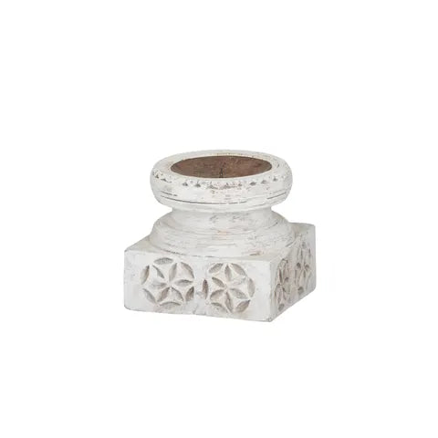 BYRON WOOD CANDLEHOLDER 13X12CM Sydney's Plant Market