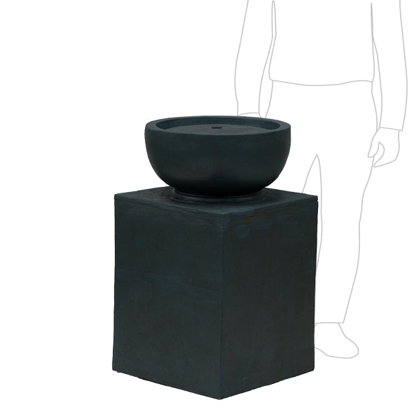 BLOCK & BOWL WATER FOUNTAIN - CHARCOAL Sydney's Plant Market