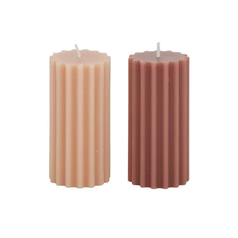 LGE RIB PILLAR CANDLE 5X10CM Sydney's Plant Market