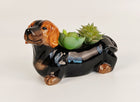 Cute Dachshund Planter Brown 8.5cm H8.5x15.5x6cm Sydney's Plant Market