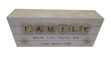Load image into Gallery viewer, FAMILY WORDING BLOCK SIGN 20CM
