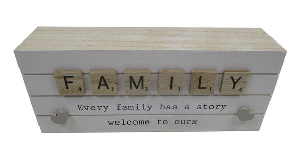 FAMILY WORDING BLOCK SIGN 20CM