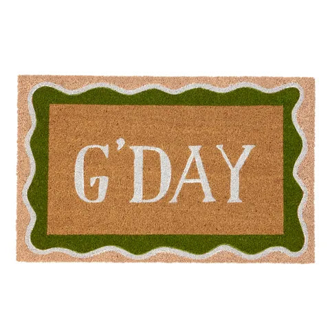 G'DAY PVC BACK COIR MAT 50X80CM PINK/GRN