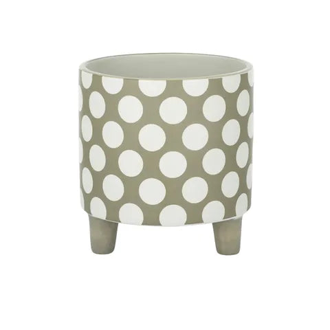 PUNTO CER FOOTED 17X18CM KHAKI/NAT Sydney's Plant Market