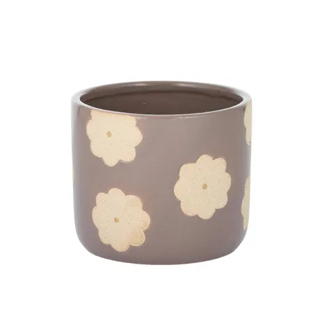 BELLIS CER POT 13X11CM MAUVE/MUSTARD Sydney's Plant Market