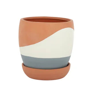SPLICED CERAMIC POT W/SAUCER Sydney's Plant Market