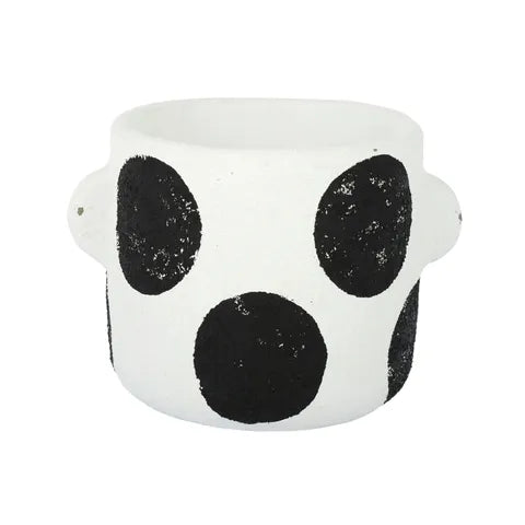 ALBUS CEMENT POT WHITE/BLACK Sydney's Plant Market
