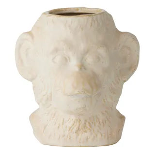 MOE MONKEY CER POT 19.5X16.5X20.5CM NAT