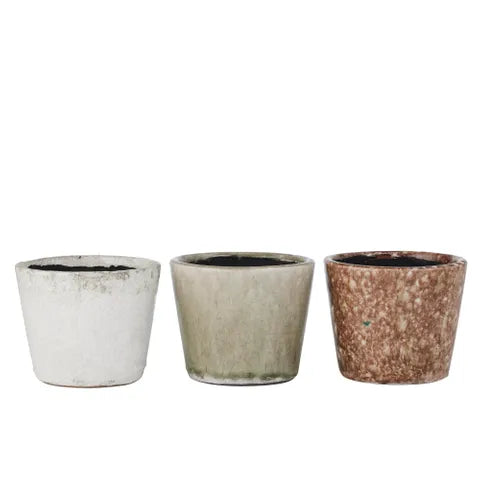 TRIAD CERAMIC POTS 14X12CM NATURAL