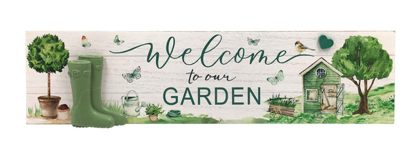 'WELCOME TO OUR GARDEN' PLAQUE SIGN
