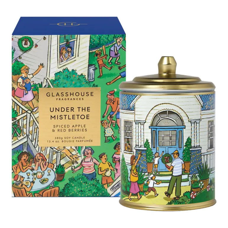 GLASSHOUSE CANDLE 380G - UNDER THE MISTLETOE