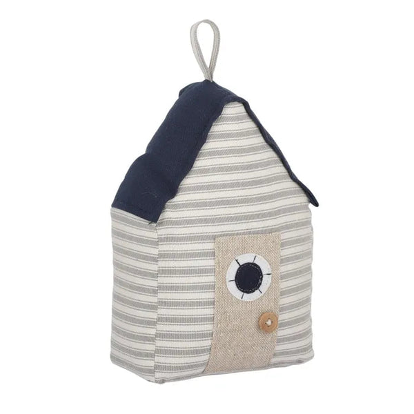 BEACH HUT DOOR STOP 12.5X9X20CM WHT/BLUE Sydney's Plant Market