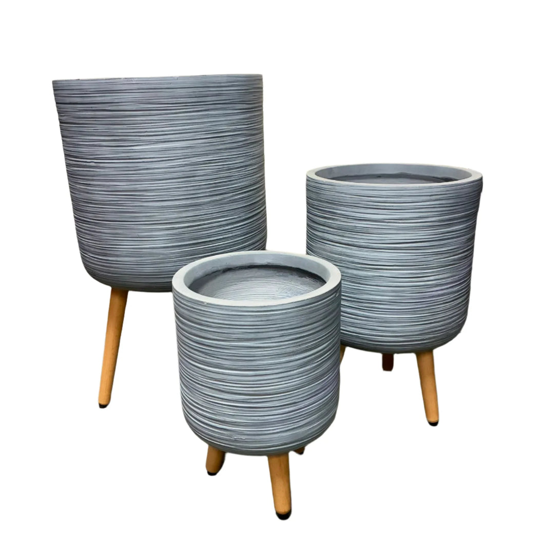 GREY SIRROCO TRIPOD POT