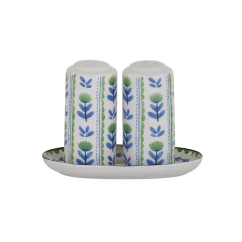 INDIGO 3PC CERAMIC SALT & PEPPER SET Sydney's Plant Market