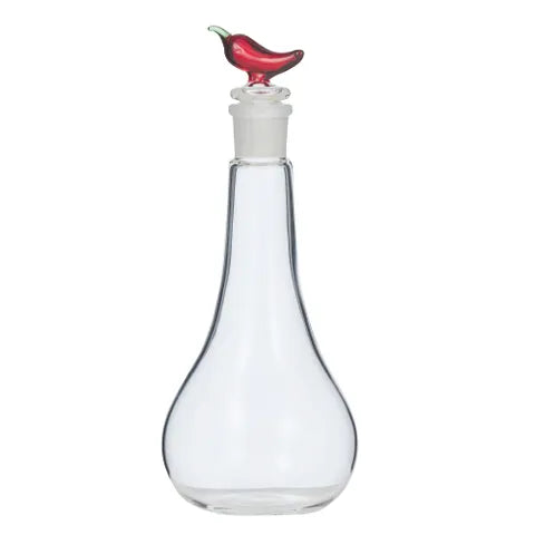 CHILI GLASS OIL BOTTLE 8.5X20CM RED