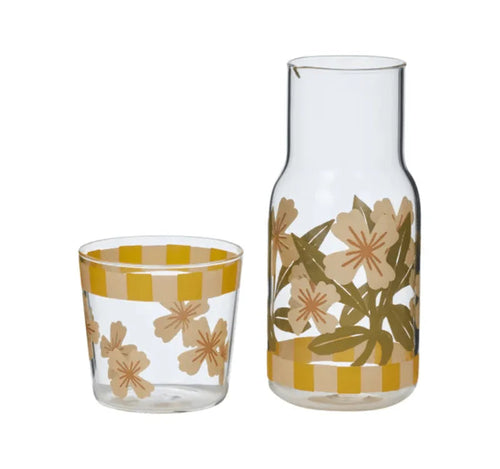 LULU CARAFE & GLASS SET 7.5X17CM MULTI Sydney's Plant Market