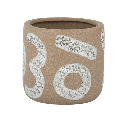 ENTROPY CERAMIC POT 15.5X14.5CM NATURAL & WHITE Sydney's Plant Market