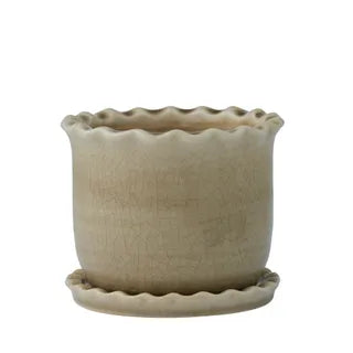ZARAGOZA CERAMIC POT WITH SAUCER