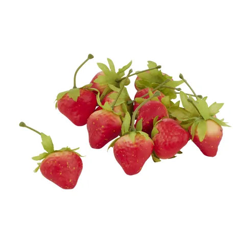 STRAWBERRY 12PC ARTIFICIAL FRUIT 3X6.5CM Sydney's Plant Market