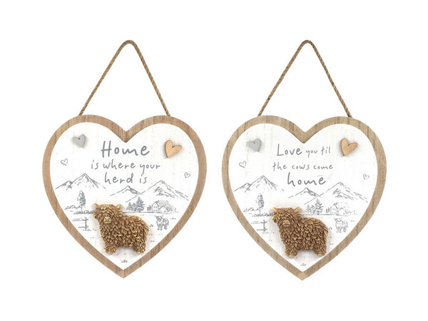 HIGHLAND COW HANGING PLAQUE