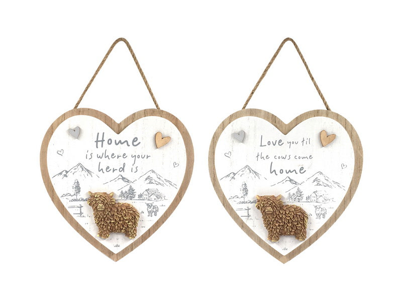 HIGHLAND COW HANGING PLAQUE