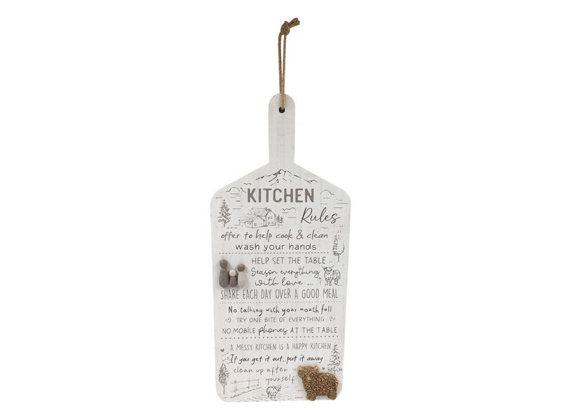 'KITCHEN RULES HIGHLAND COW SIGN