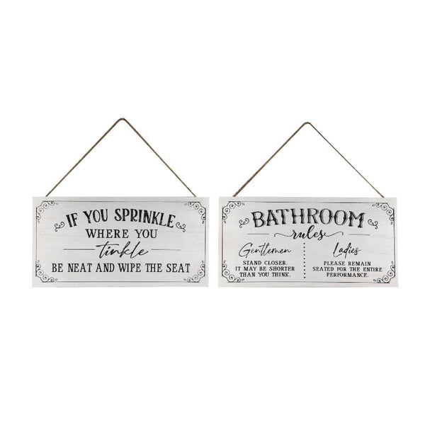 'BATHROOM RULES' SIGNS