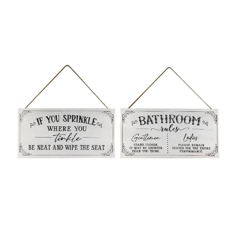 'BATHROOM RULES' SIGNS