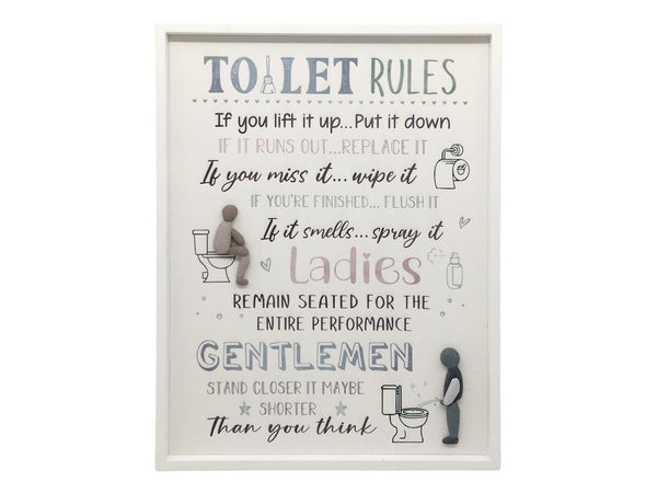 TOILET RULES HANGING PLAQUE SIGN