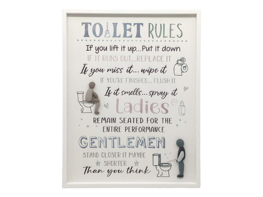 TOILET RULES HANGING PLAQUE SIGN